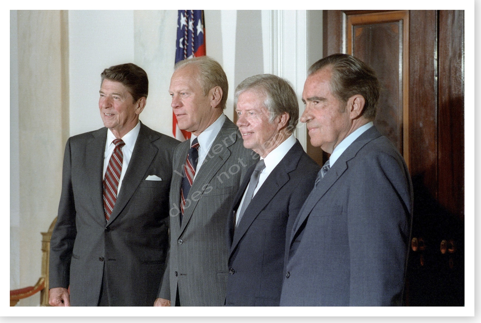 Four US Presidents Reagan Ford Carter And Nixon Silver Halide Photo