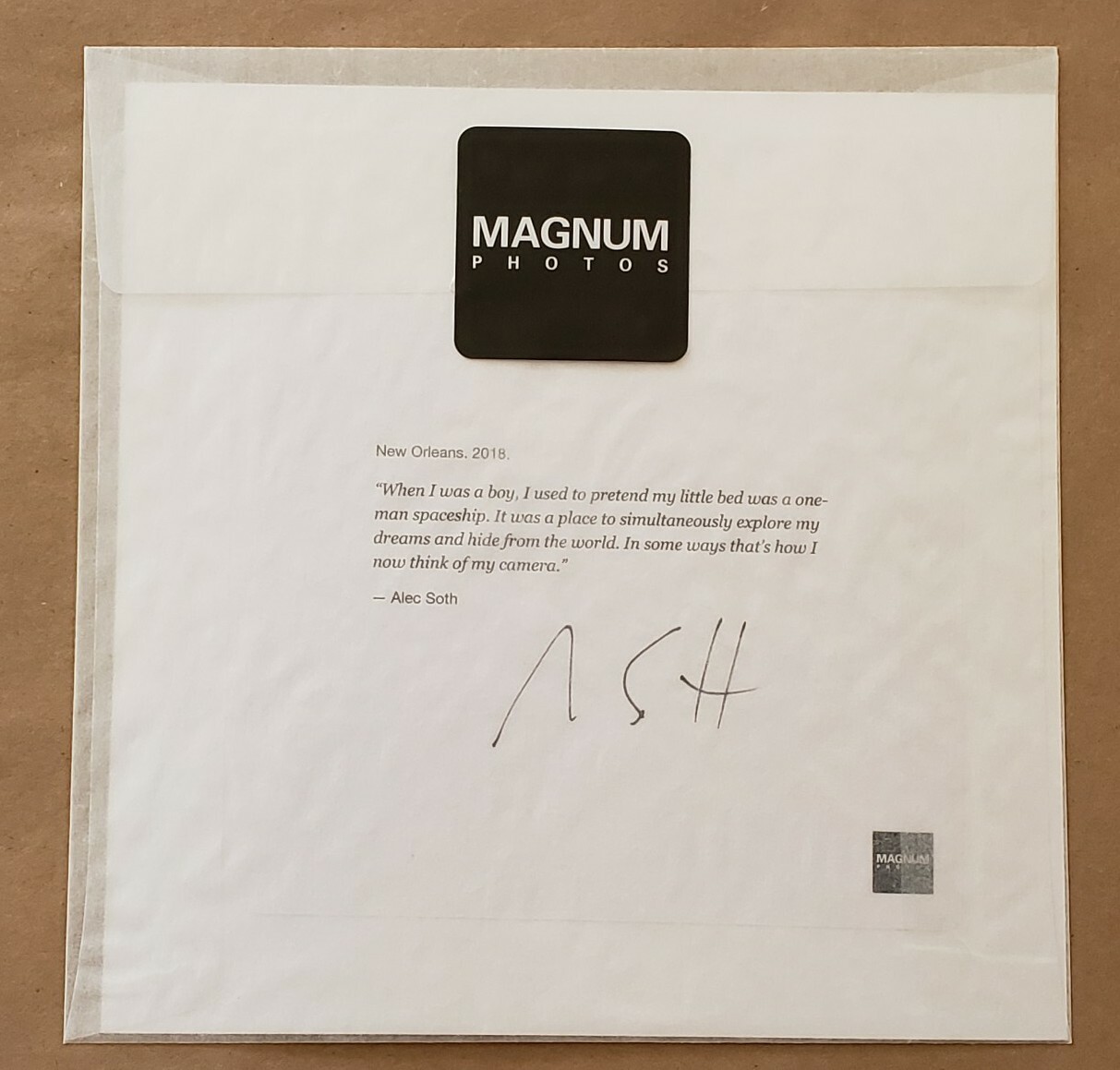 ALEC SOTH Photograph Magnum Archival 6×6 Square SIGNED Print ‘New Orleans 2018’