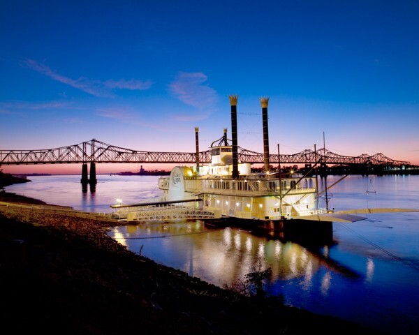 8×10 Photo of a Casino Boat on the Mississippi River in Natchez, Mississippi.