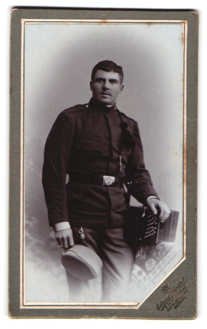 Photography Eduard Bertel, Salzburg, Bad Reichenhall, portrait of a K.u.K. Solda