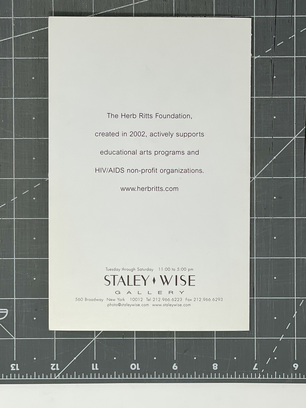 Herb Ritts (1952-2002) Art Show Announcement Card 2005 – Body – Staley Wise NYC