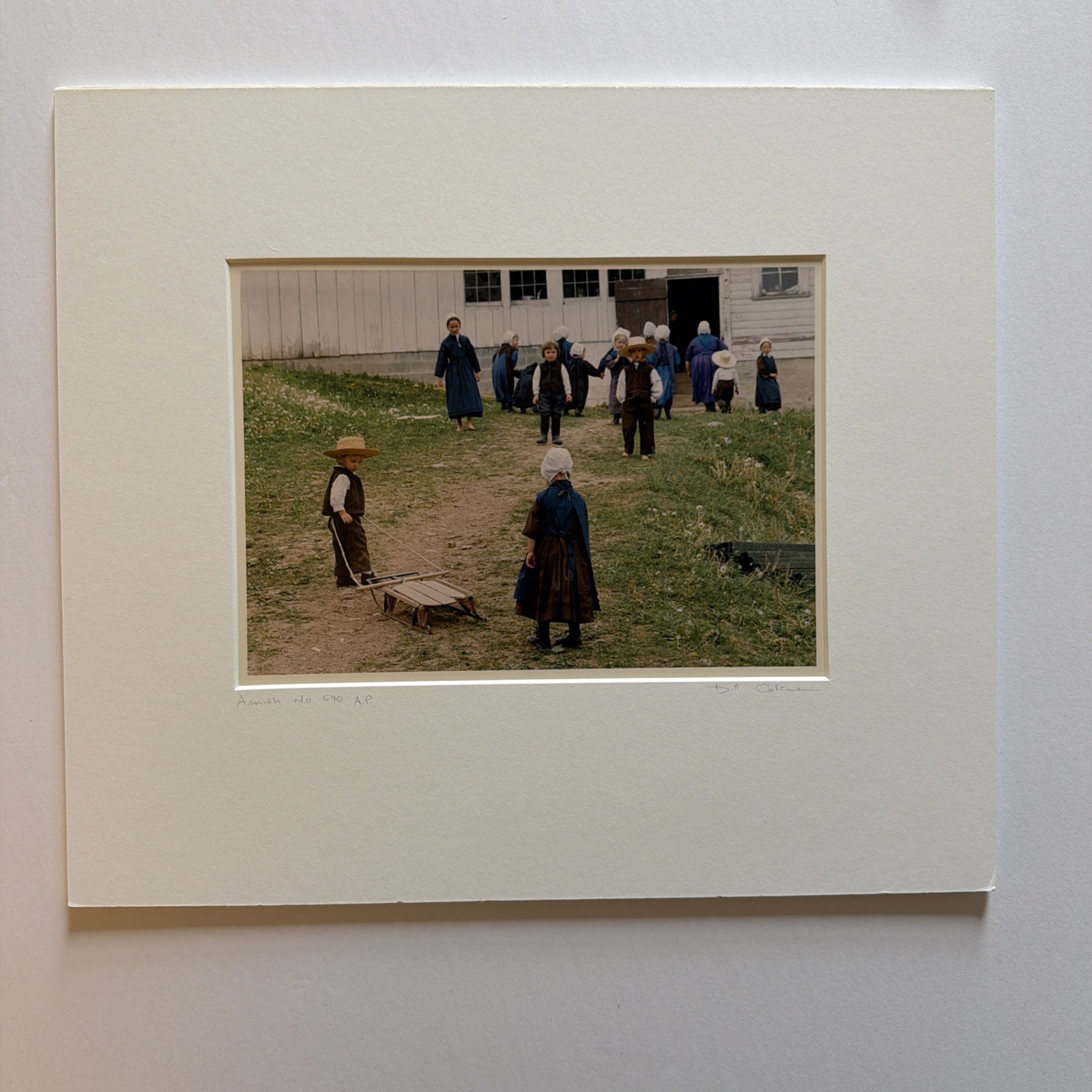 Bill Coleman Signed Amish No 590 AP Artist Proof ORIG Photograph Children Barn