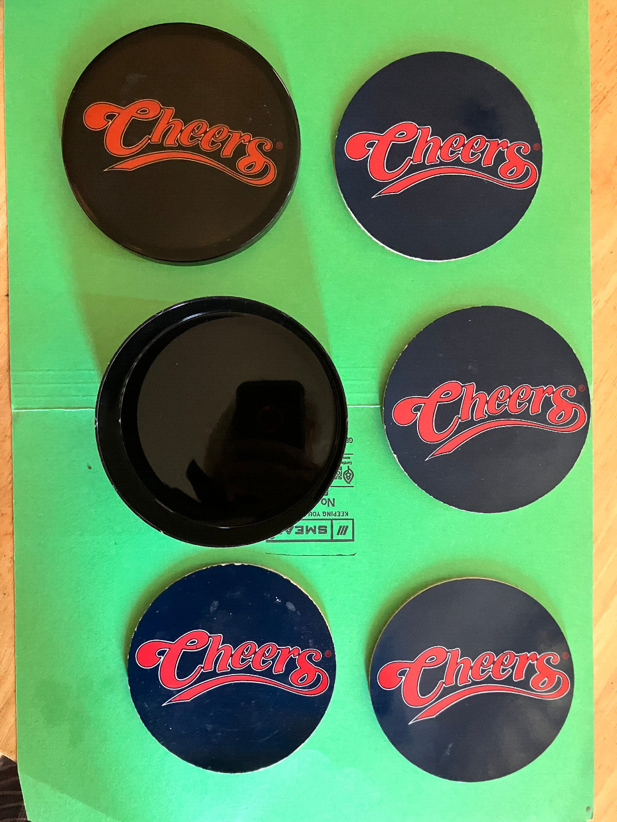 “Cheers” 20th Century Fox 1980s TV promo item / coaster set and box