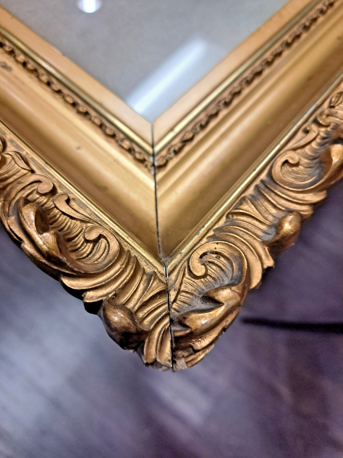 HUGE – Early 20th Century 46″ X 34″ Gilt Frame – Includes 100+ YO Spooky Photo