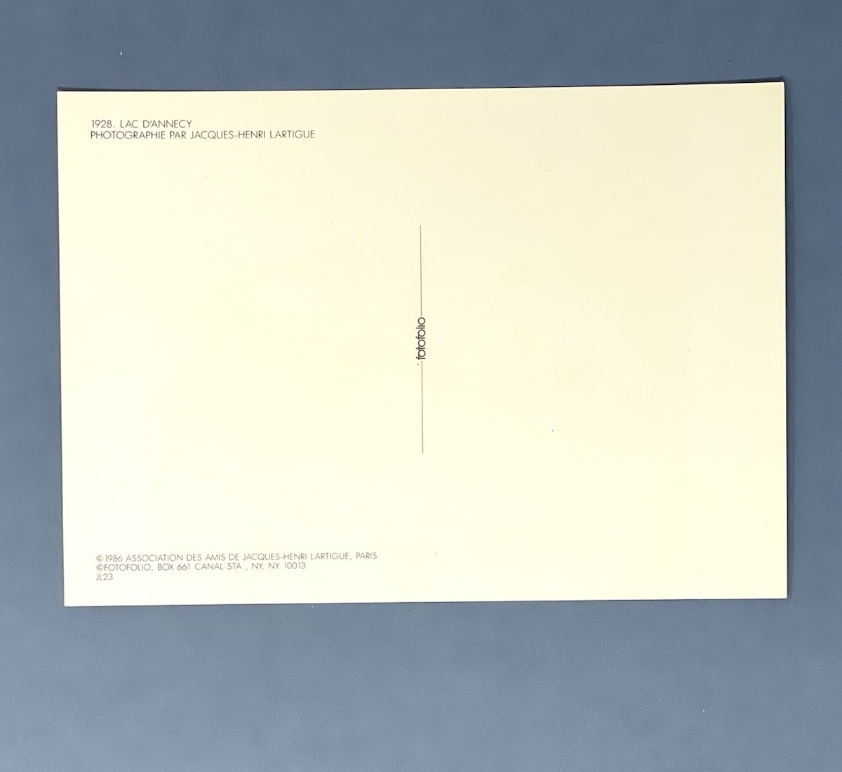 Jacques Henri Lartigue (1894-1986) Fotofolio Photo Art Print Card – Lac D’Annecy