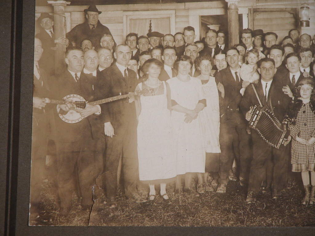 Vtg 1920s 30s B&W Sepia Photograph Family Portrait Banjo Accordion Utica NY Band