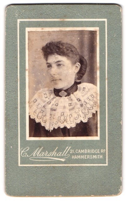 Photograph C. Marshall, Hammersmith, 21, Cambridge Rd., Portrait Young Lady with