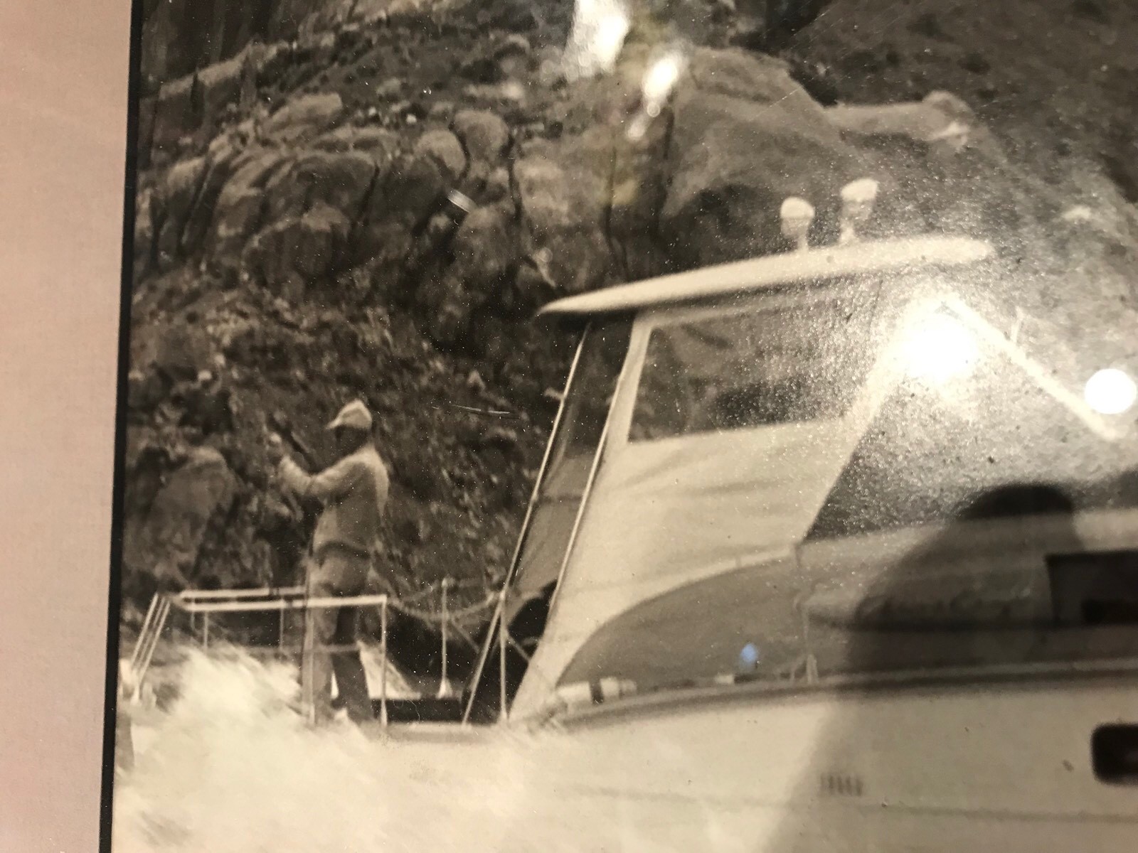 Vintage Sport Fishing Photograph,Lake Powell In Canyon,Signed Clayton,15×18