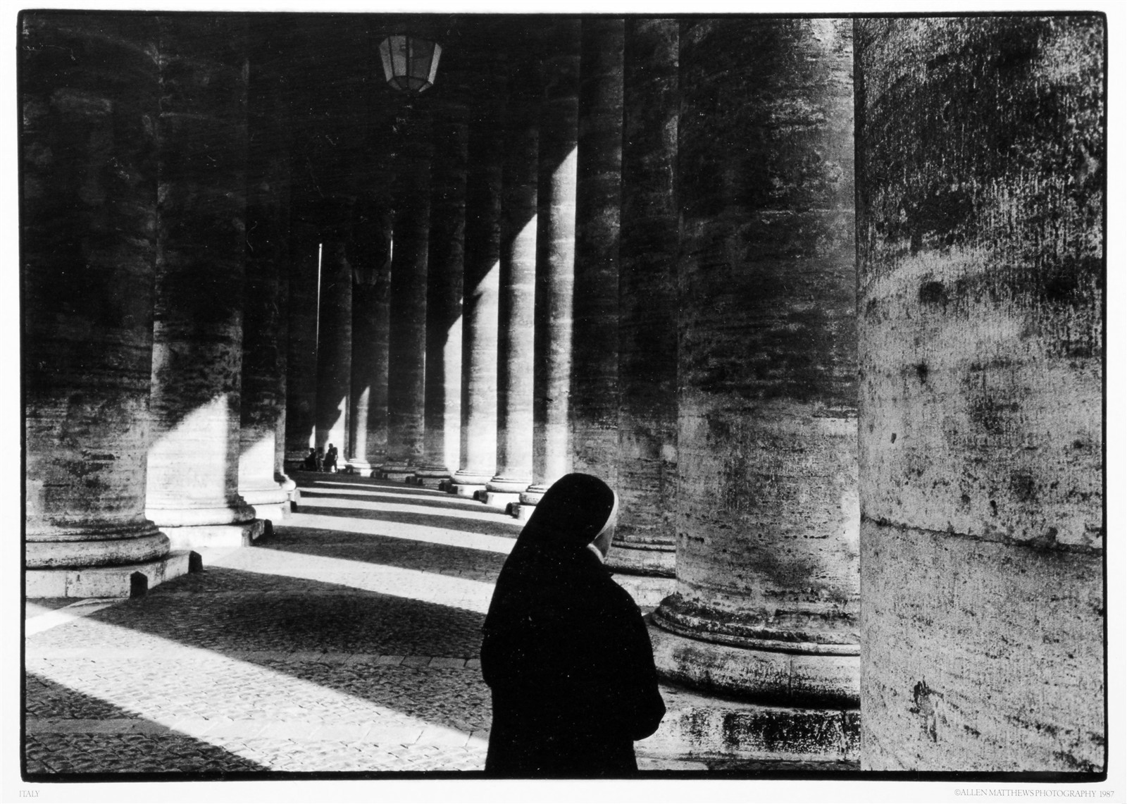 Framed Street Art Photograph ALLEN MATTHEWS 1987 Italy Nuns Colonnade St Peter’s