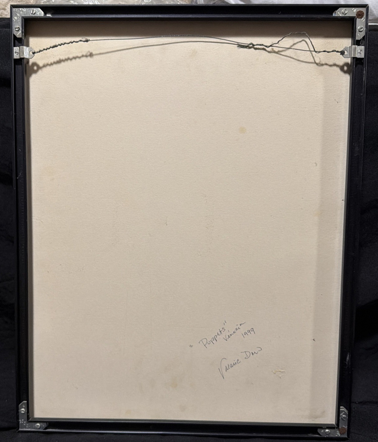 Puppets Venezia 1999 Signed (back) Photograph Framed Modern Unique Image B/W