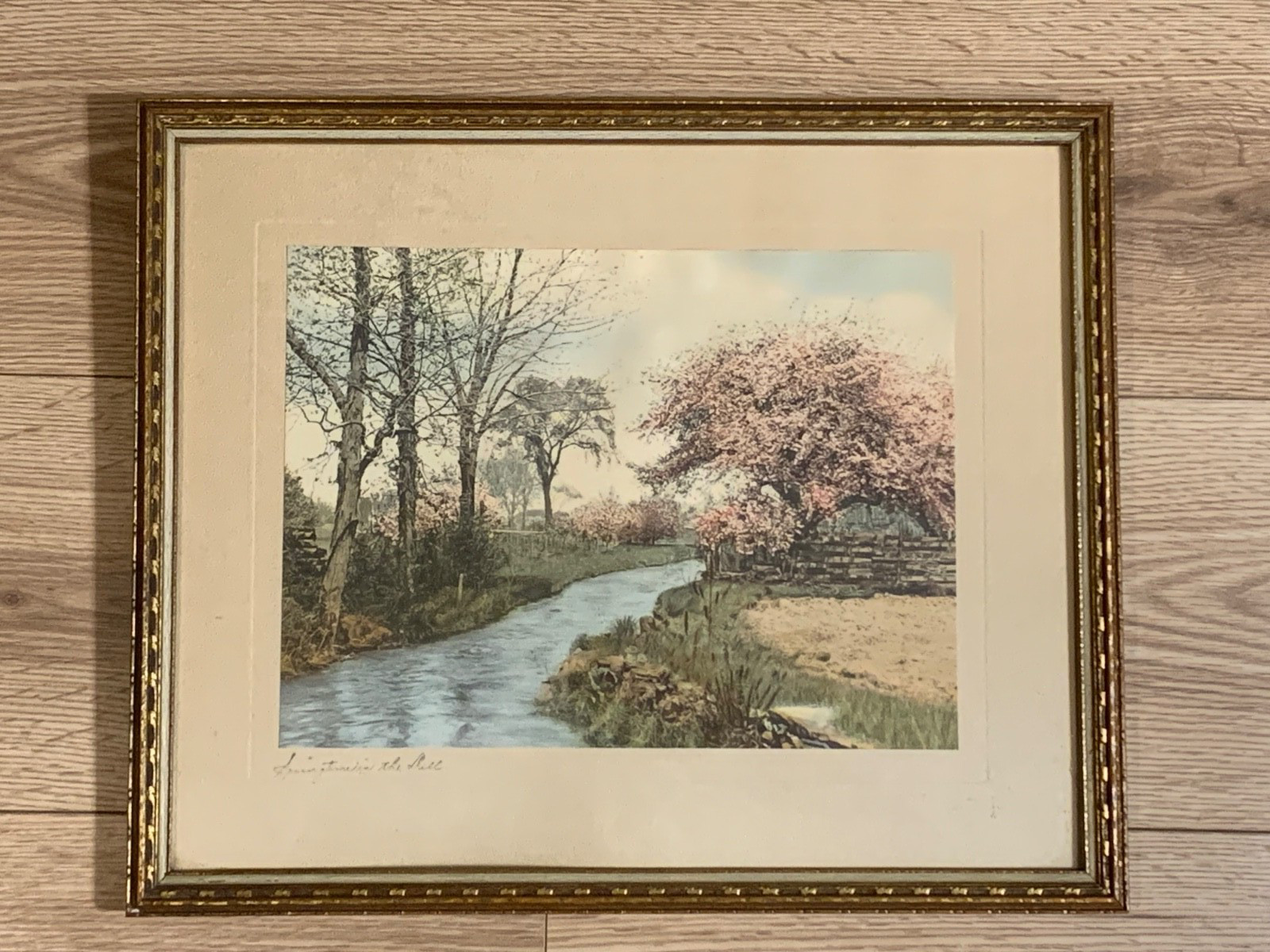Wallace Nutting Hand Colored Photograph Springtime In The Dell Landscape