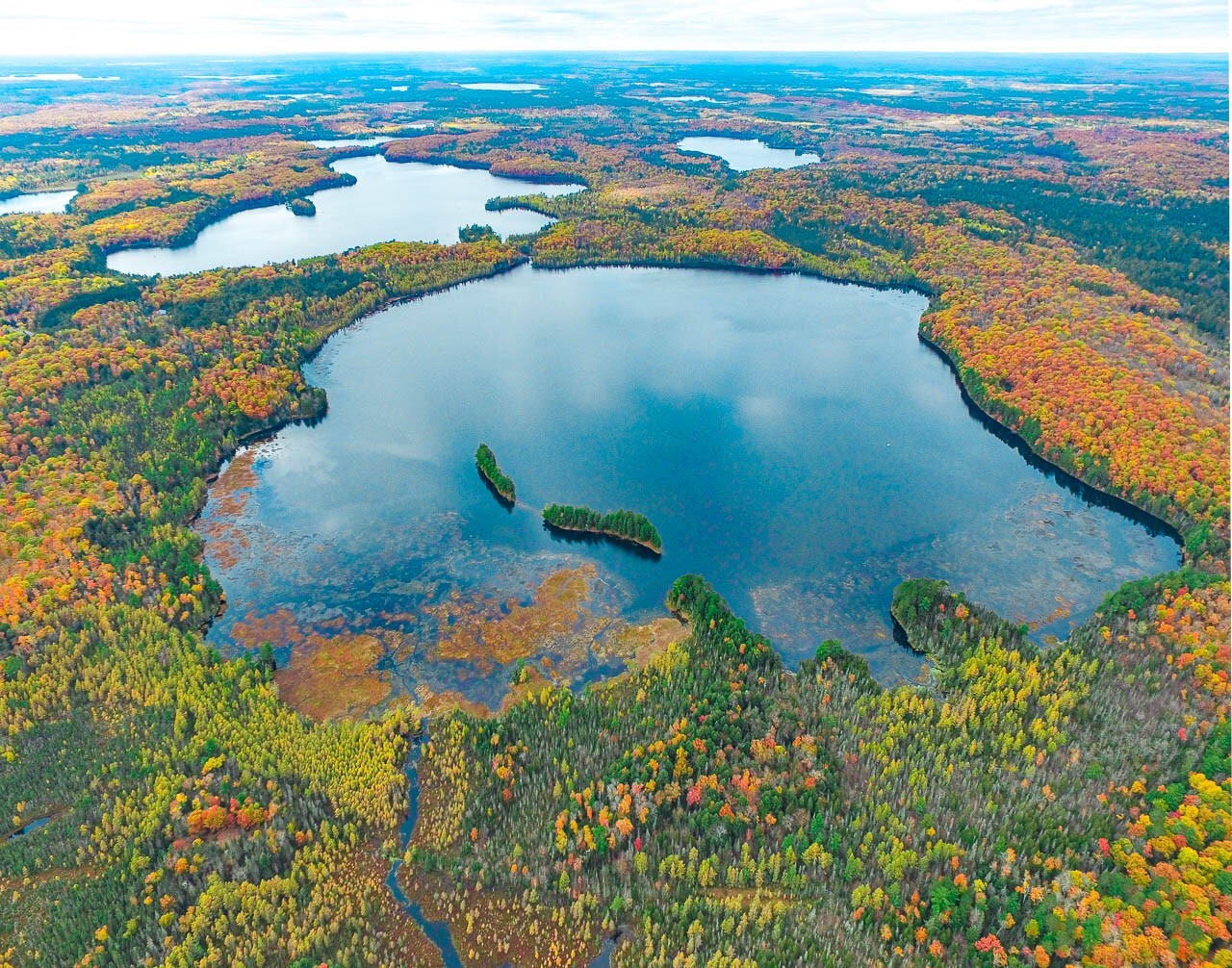 Irving Lake, Star Lake TWP, Vilas Co., Wisconsin Overhead Photo. Frame Optional.
