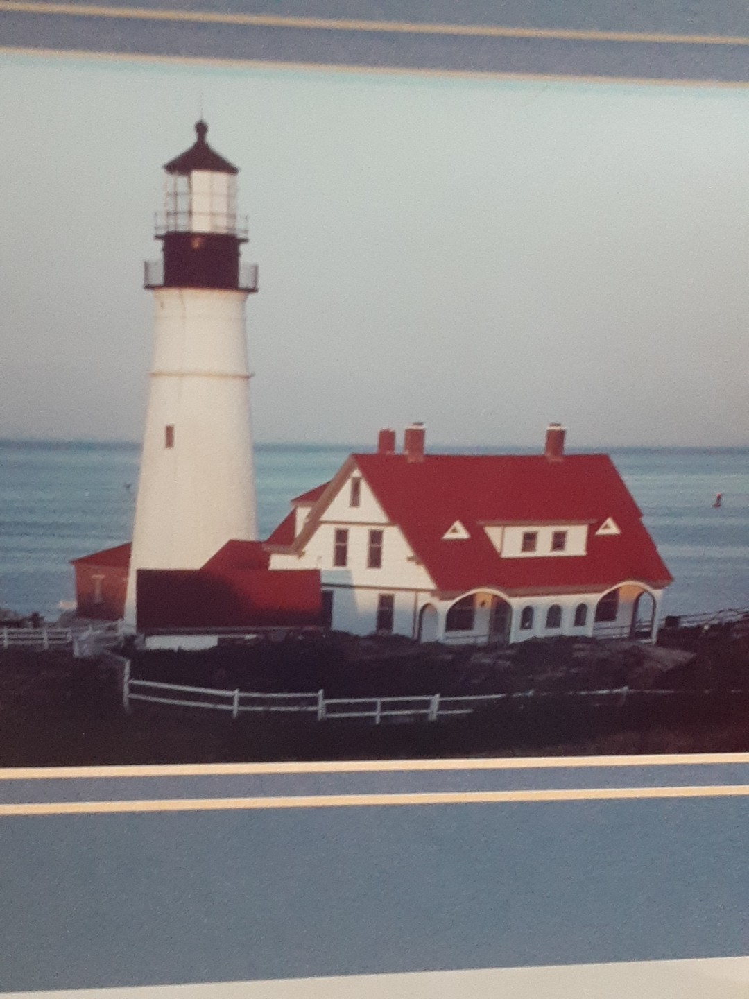 Signed Ted Cooper New England Portland Head Lighthouse Maine Color Photo Matted