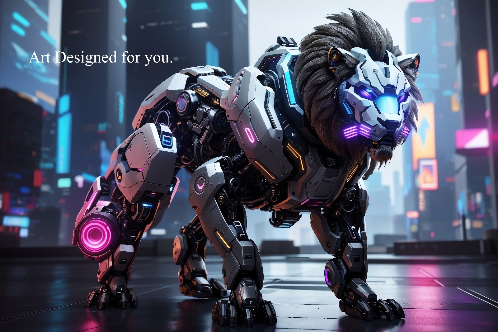 Digital Image Picture Photo Wallpaper Background Mechanical Lion Artwork