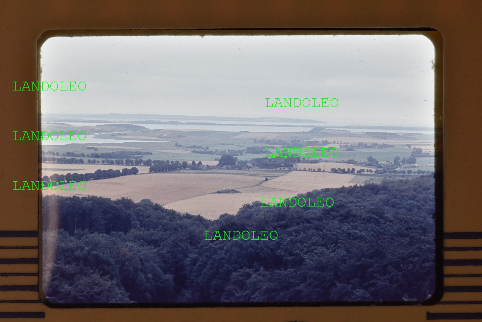 Slide 1964 Rügen landscape forest fields sea