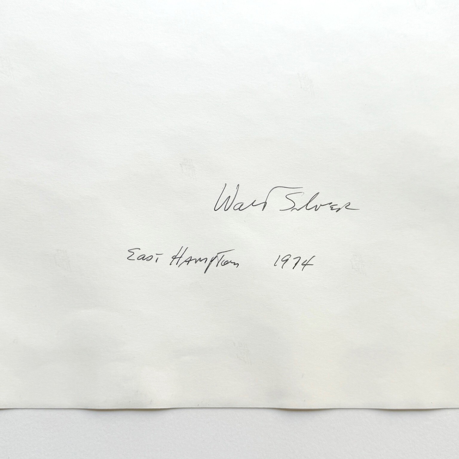 WALTER SILVER HAND SIGNED DATED GELATIN SILVER PRINT EAST HAMPTON 1974