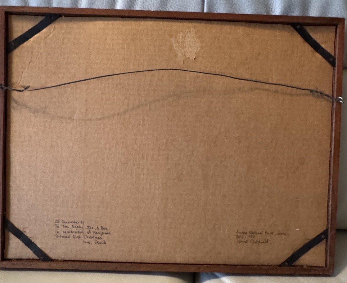 Vintage Framed Photograph Arches National Park Utah 1980 Signed on Back