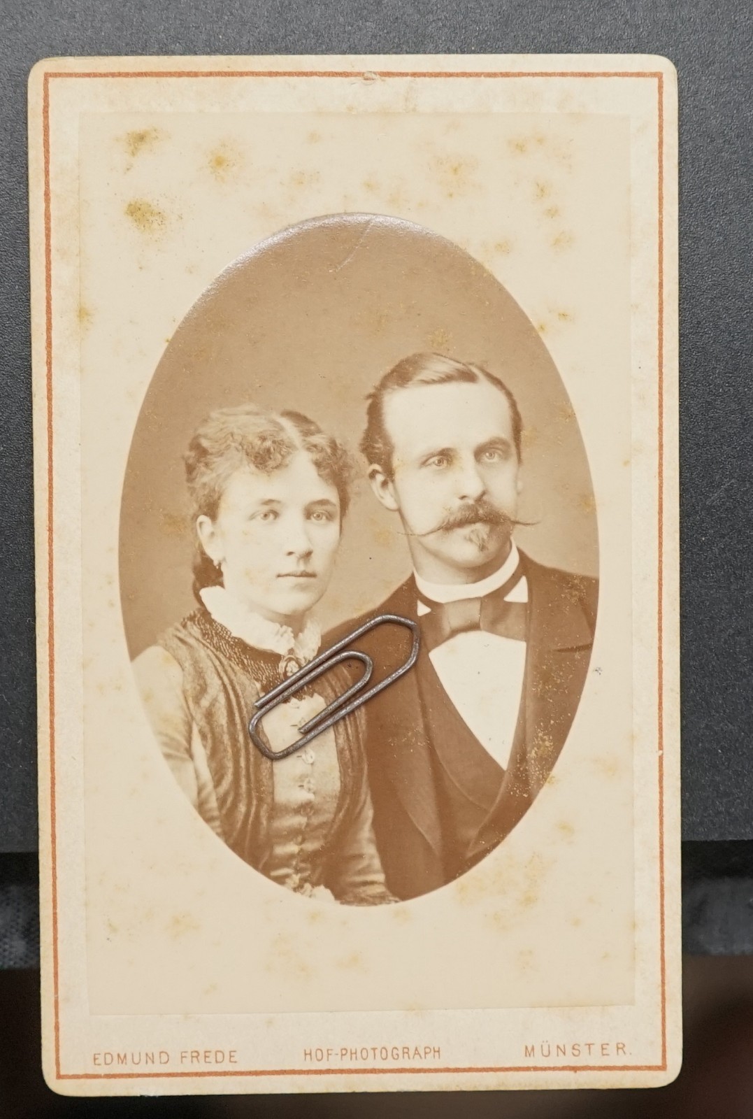 S photo CDV KAB portrait Münster spouses husband woman mustache model politics court