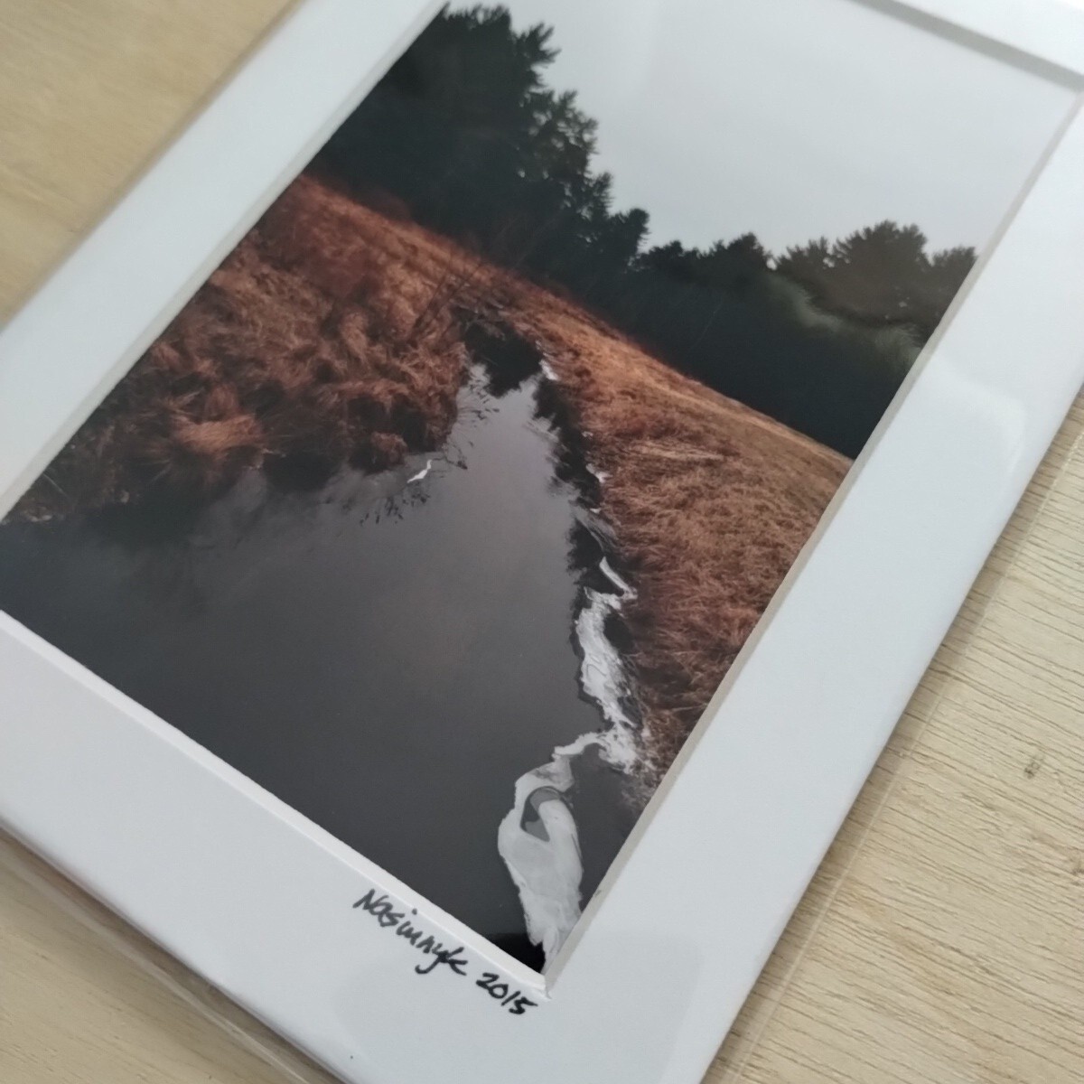 Matted Photo Print Overcast Winter New England Stream Ma Photography Home Decor