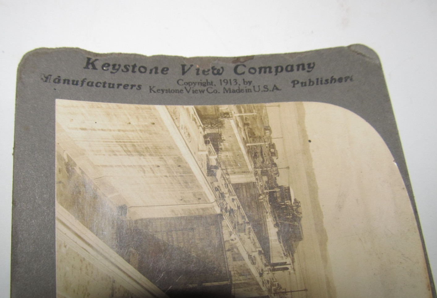 Antique Stereo Scope View Picture Slide Panama Canal (WSC3)