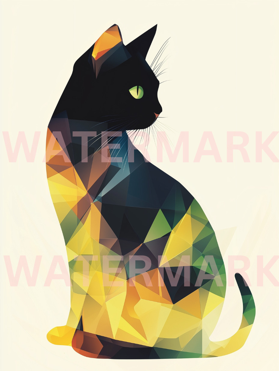 Digital Image Picture Black Cat Minimalistic Art Wallpaper Desktop Background