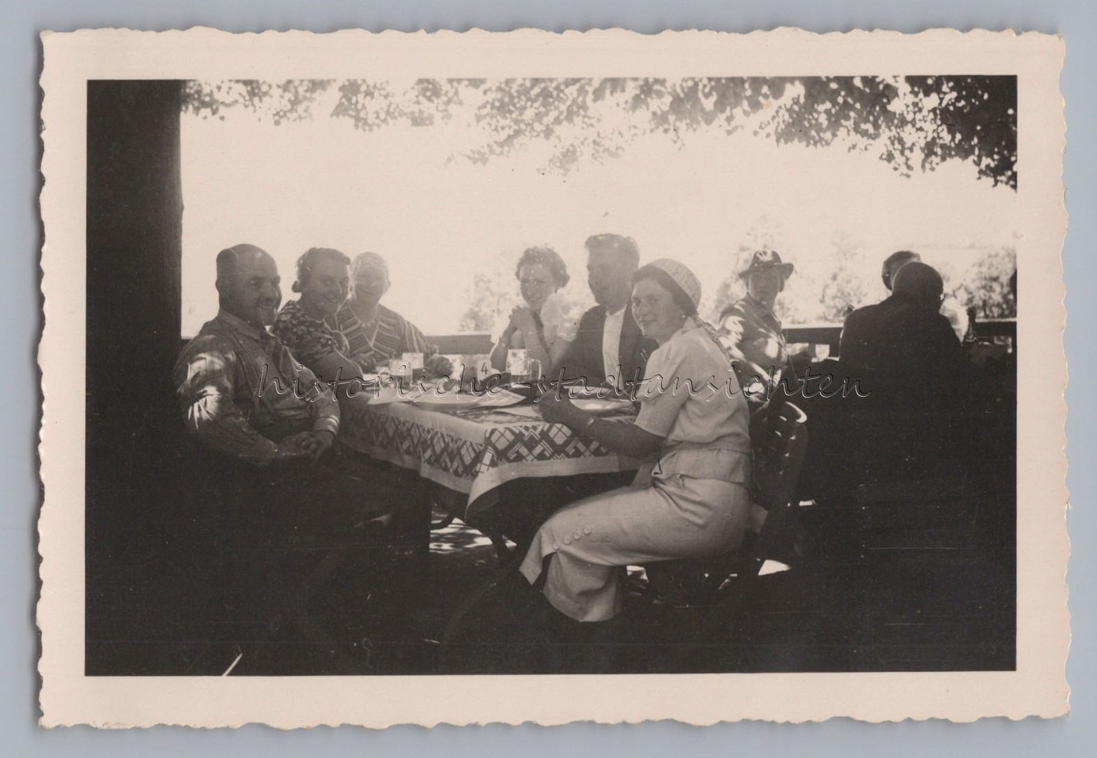 Lunch at Lake Chiemsee 1938 – Restaurant Beer Garden – Old Photo