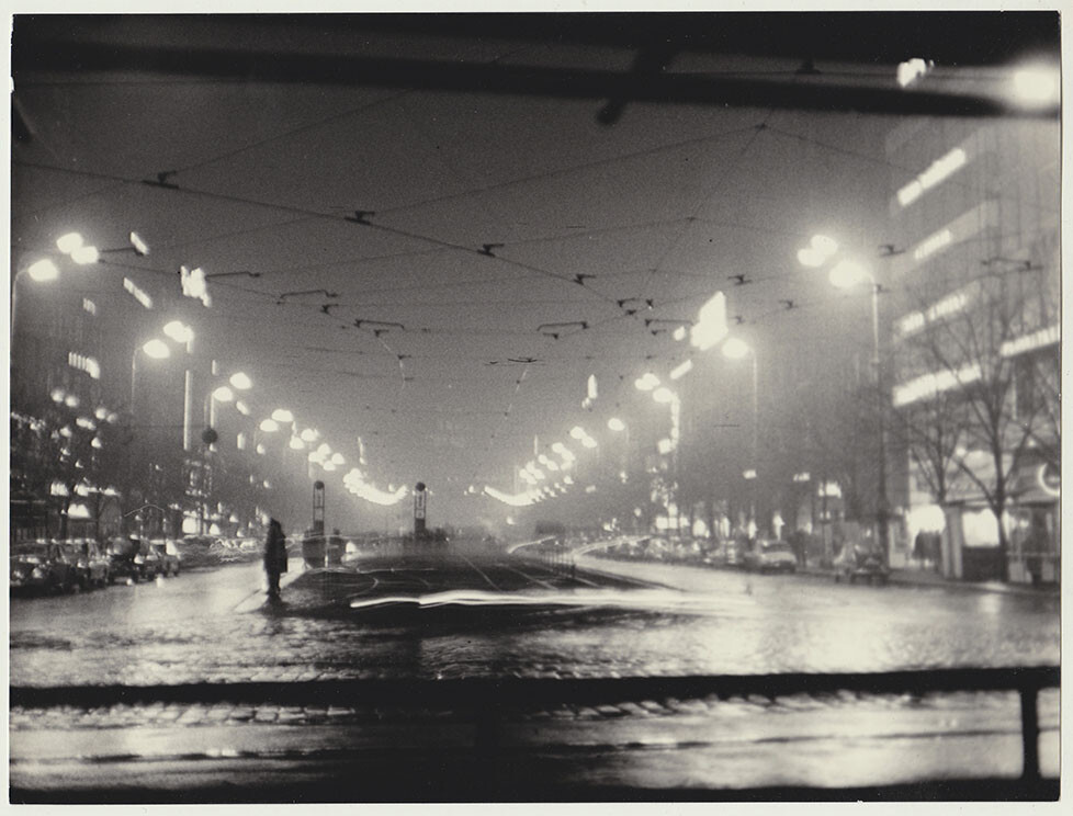Original vintage 1960s Prague night view, art photo by Jiri Strominger
