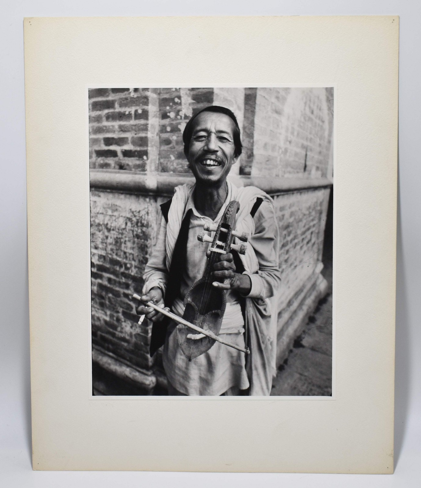 Vintage James W. Howlett Black and White Photograph, ‘Strolling Fiddler – Nepal’