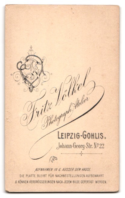 Photograph Fritz Völkel, Leipzig-Gohlis, Johann-Georgstrasse 22, soldier in Unif