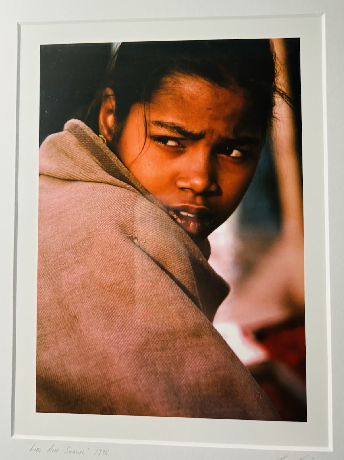 Color Photograph “Girl and Shawl” by Lisa Kristine Framed Signed 1998