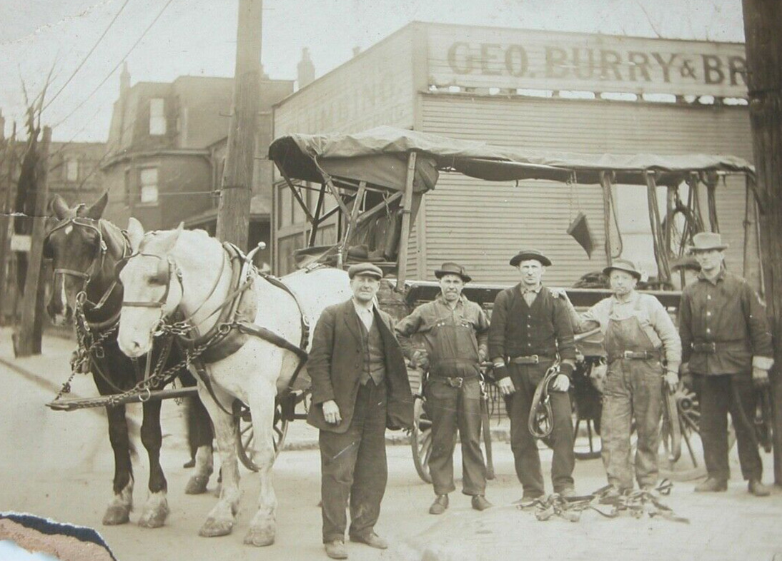 1908 Photograph GEO. BURRY & BROTHERS Plumbing Pittsburgh PA B&W Sepia
