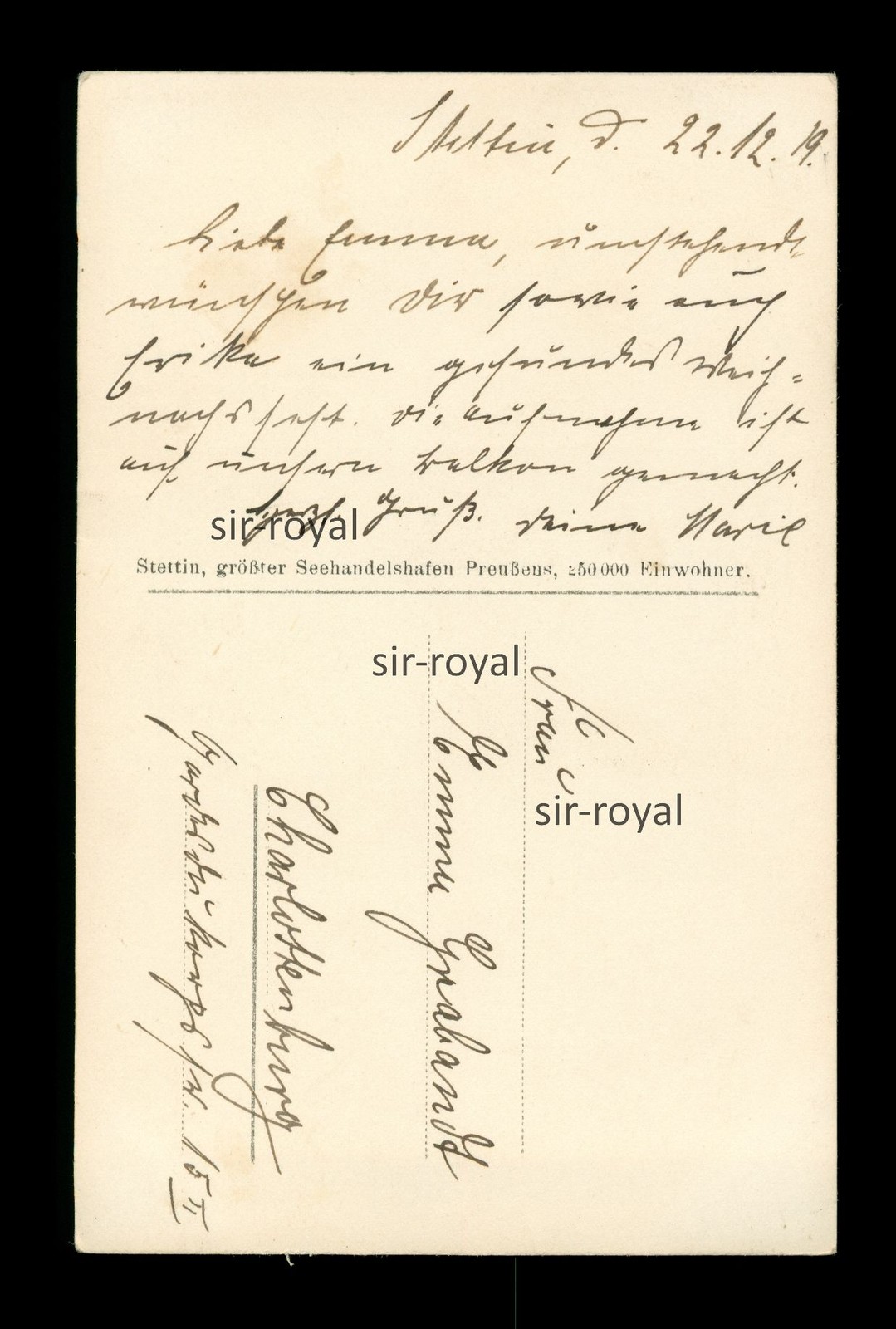 Szczecin 1919-father mother daughter-Pomerania-Szczecin-photo postcard 14x9cm