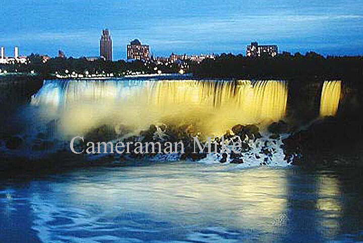 Photograph Niagara Falls Skyline Night Photo ARTISAN Hand Printed 16×20″