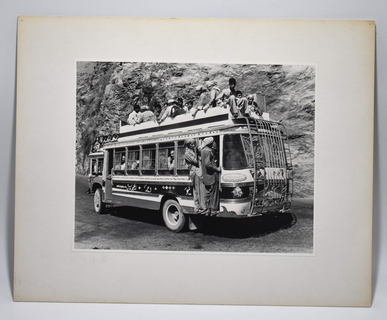 Vintage James W. Howlett Photograph, Focusing on a Group of People on a Bus