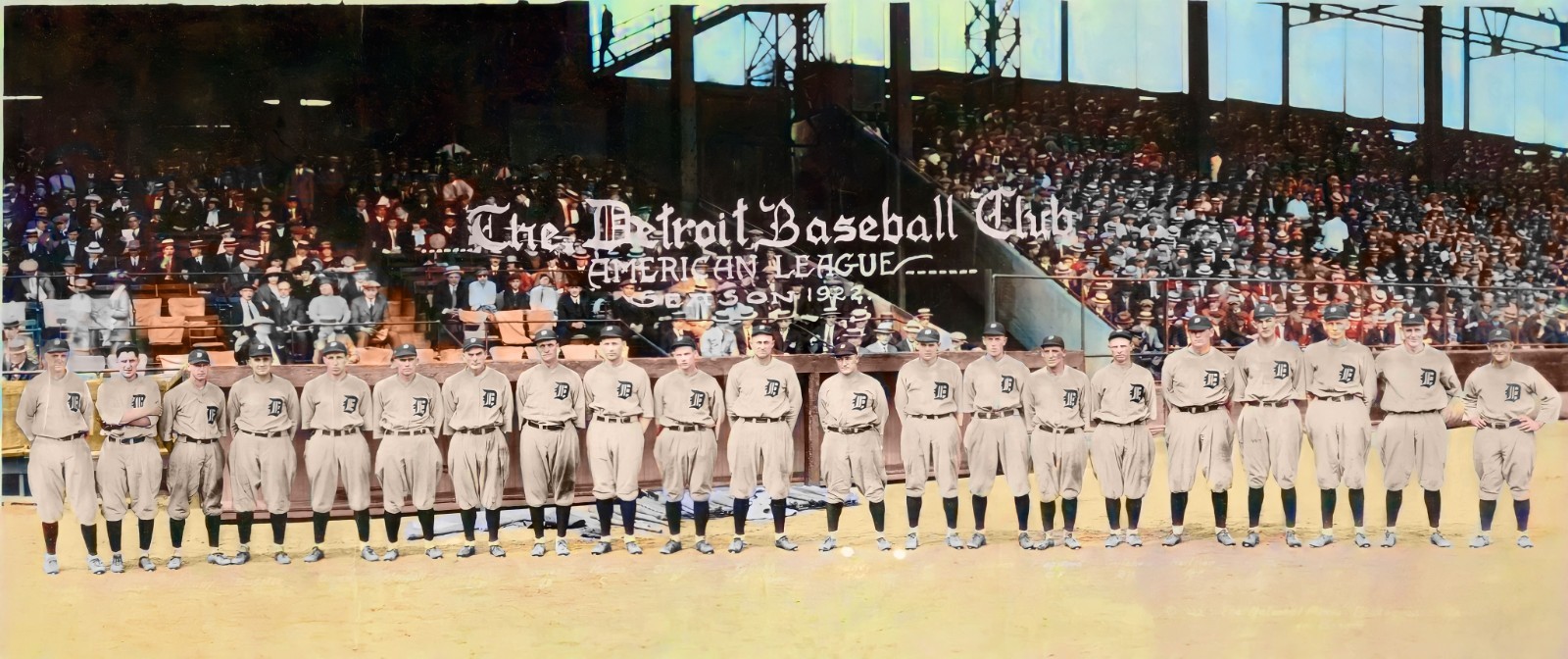 1922 Detroit Tigers 4×12 Panoramic Team Print-FREE SHIPPING