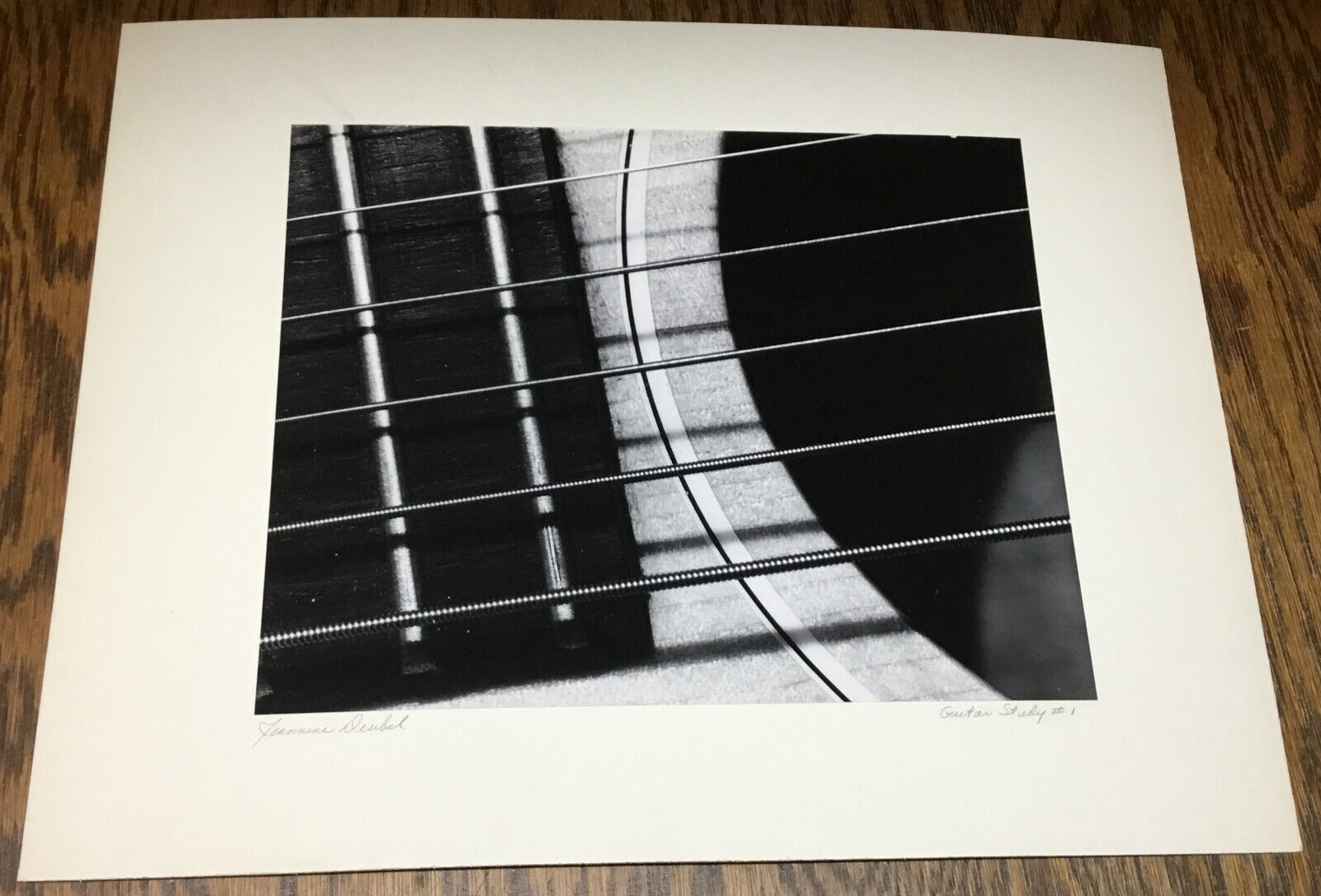 Jeannine Deubel Original B/W Photo “Guitar Study #1” Signed Mounted