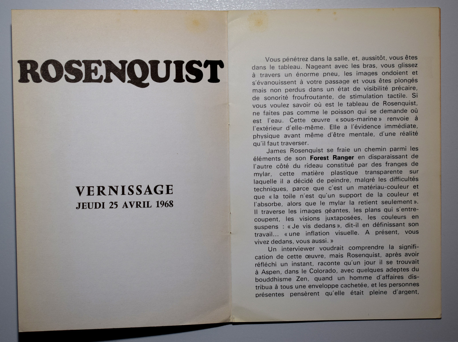 James Rosenquist. Galerie Ileana Sonnabend, Paris 1968