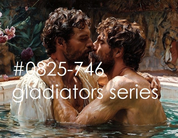 MALE PORTRAIT #0825-746 -gladiators kissing series – free shipping in usa