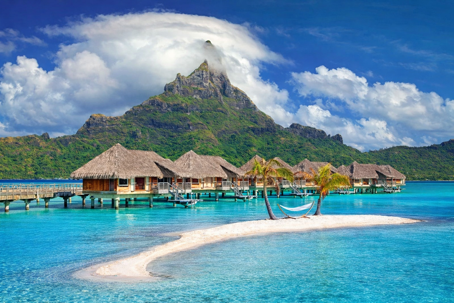 Tropical Beach Hut Scene Wall Art Digital Image AI Photo Background Wallpaper