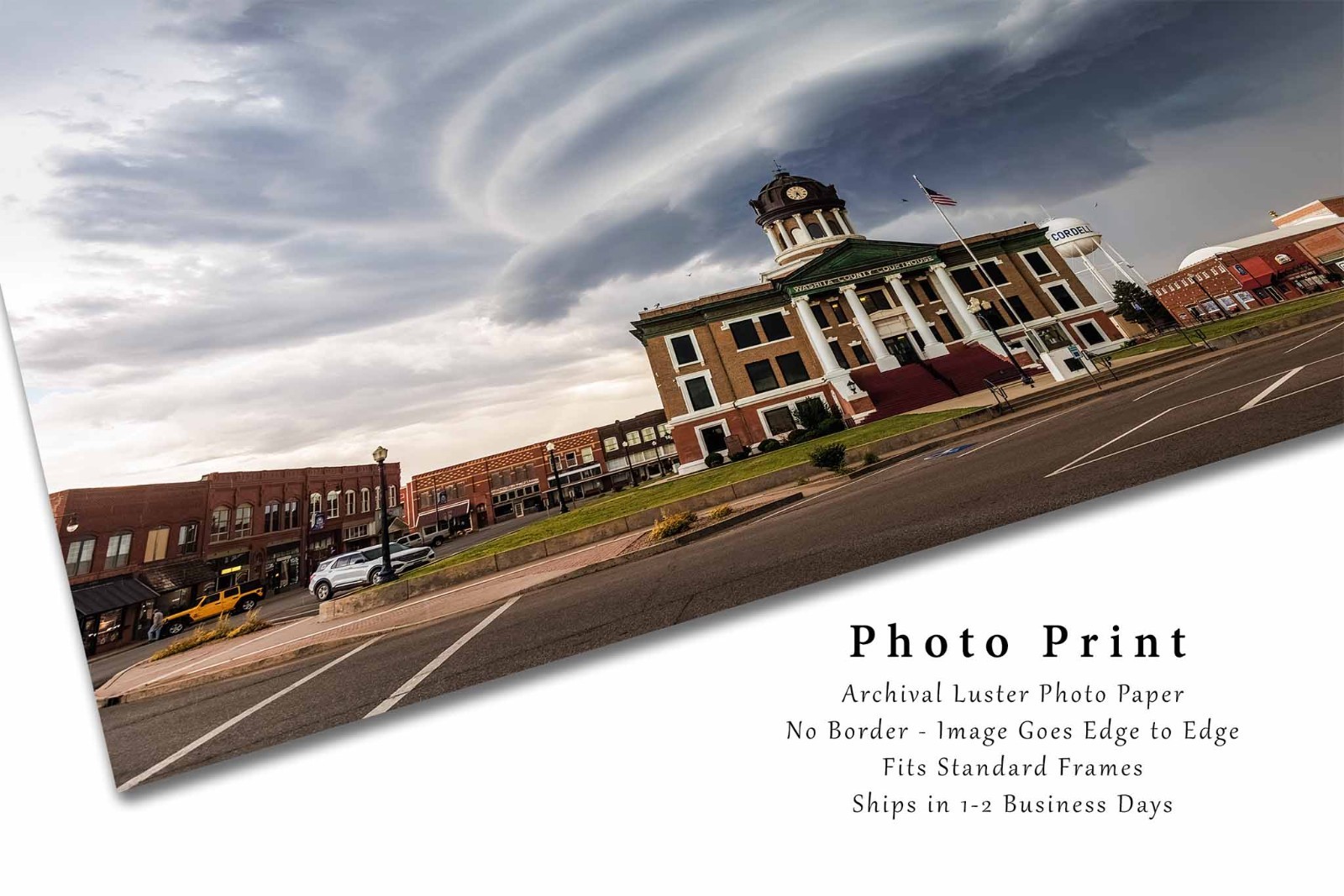 Storm Photography Print: Oklahoma Courthouse Supercell Thunderstorm Photo