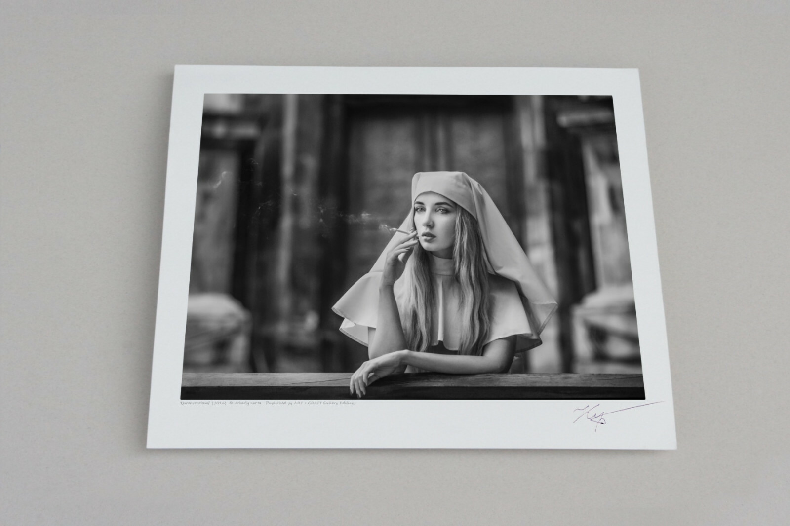 Fine Art Photograph Signed Ltd Edition Nun Smoking a Cigarette is a Bad Habit!