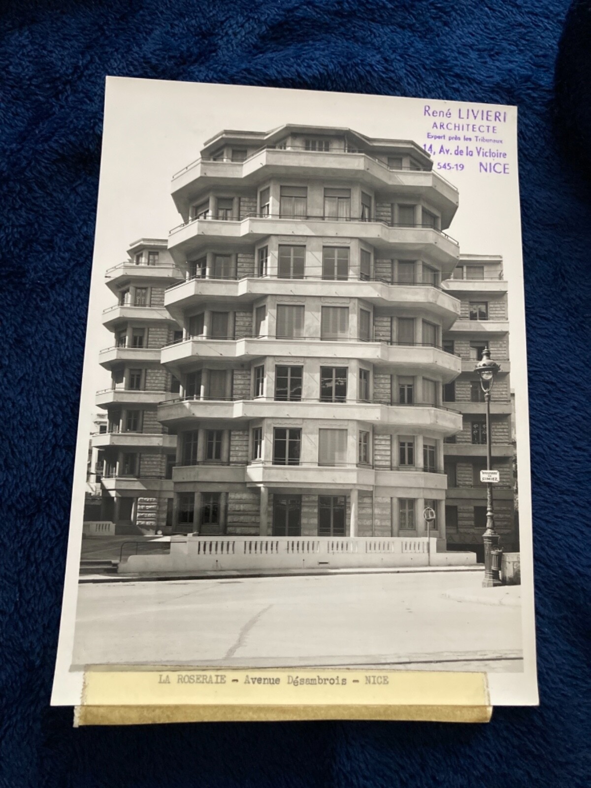Original Nice Architecture Photo RENE LIVIERI LA ROSERAIE 50-70