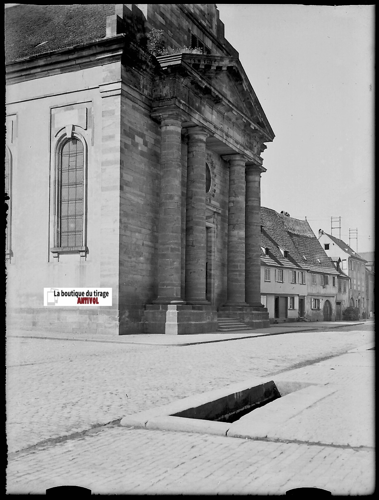 Rosheim, Saint-Étienne Church, Glass Photo Plate, Black & White Negative 9×12 cm