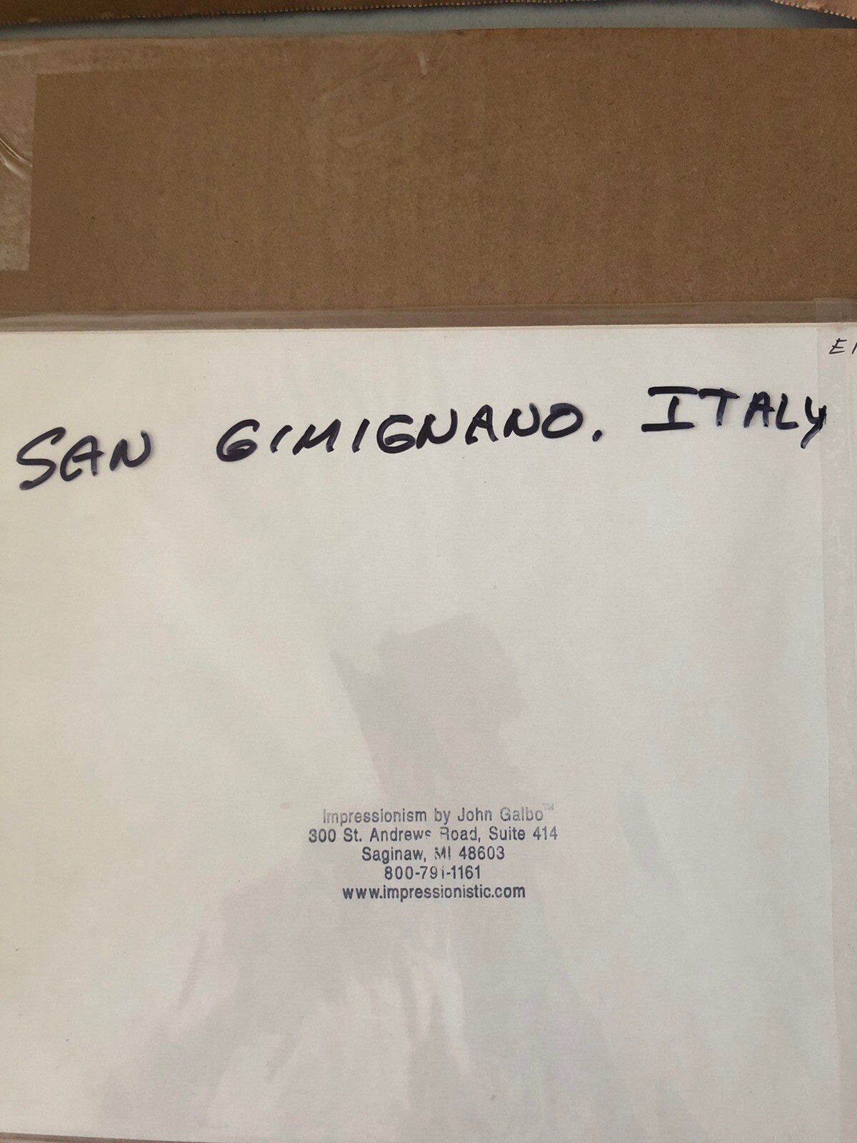 JOHN GALBO NUMBERED PHOTO *E1401