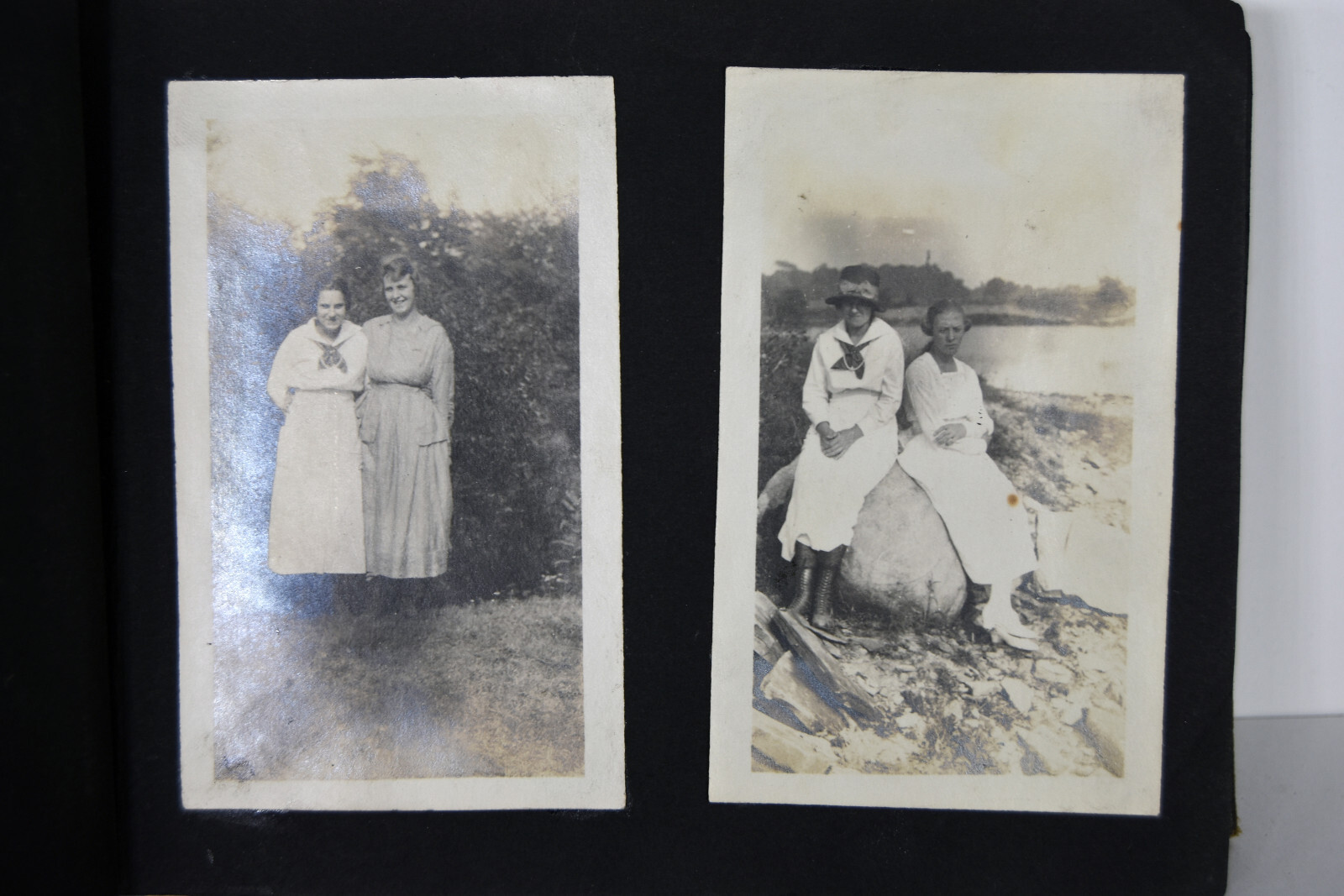 Antique Photo Album PA Conneaut Lake Pennsylvania Nurse Pets Horses Women