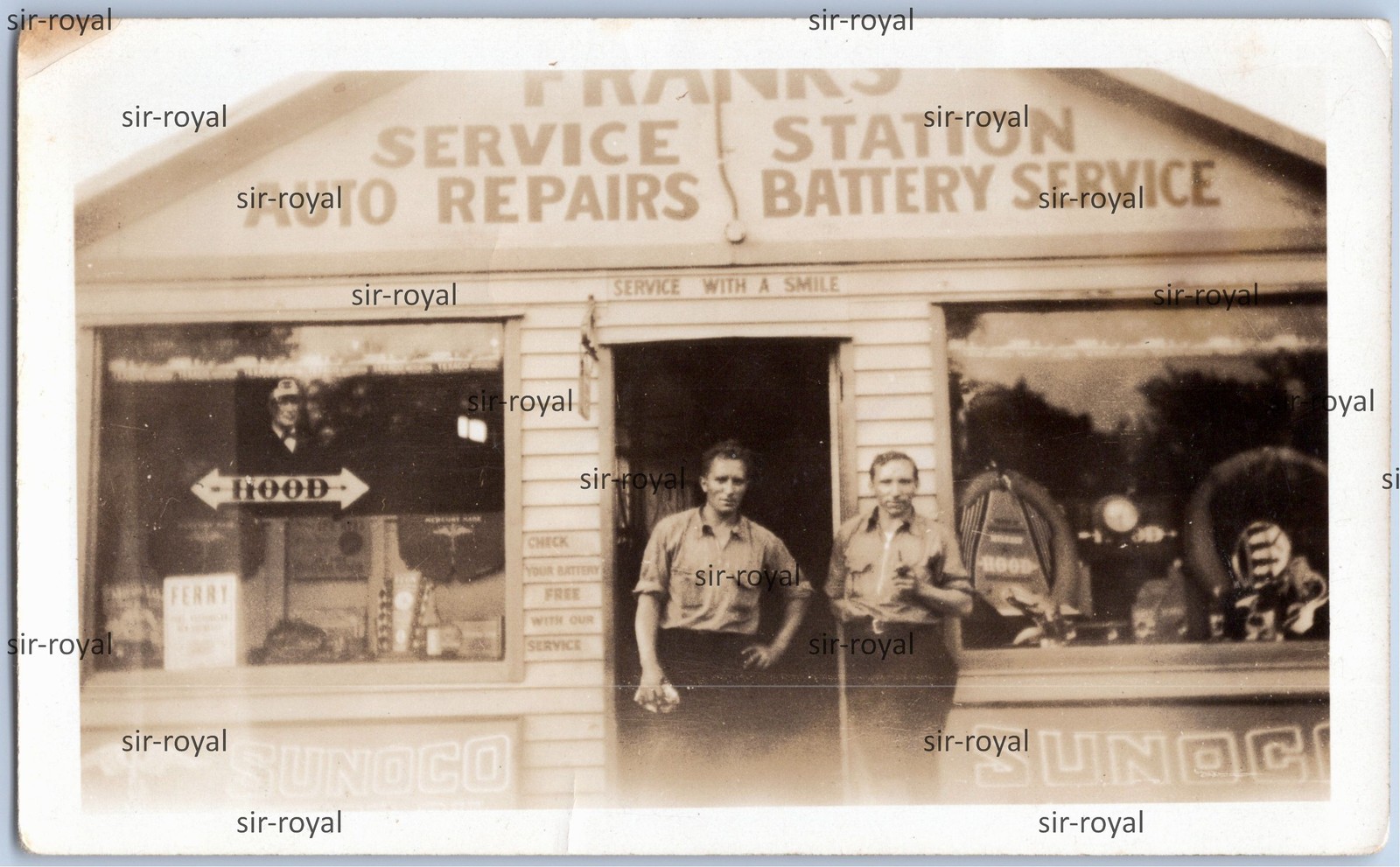 US Auto Repair Service Station – Sunoco Advertising – Automotive Workshop – Photo 11x7cm