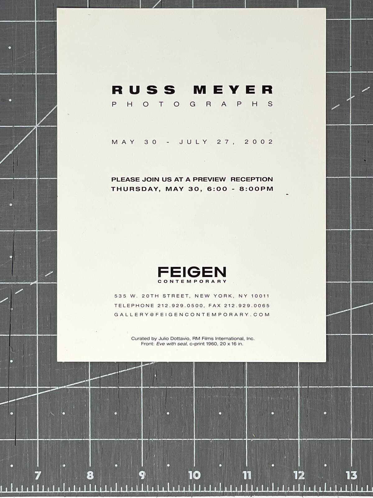 Russ Meyer Photographs – 2002 Art Show Announcement Card