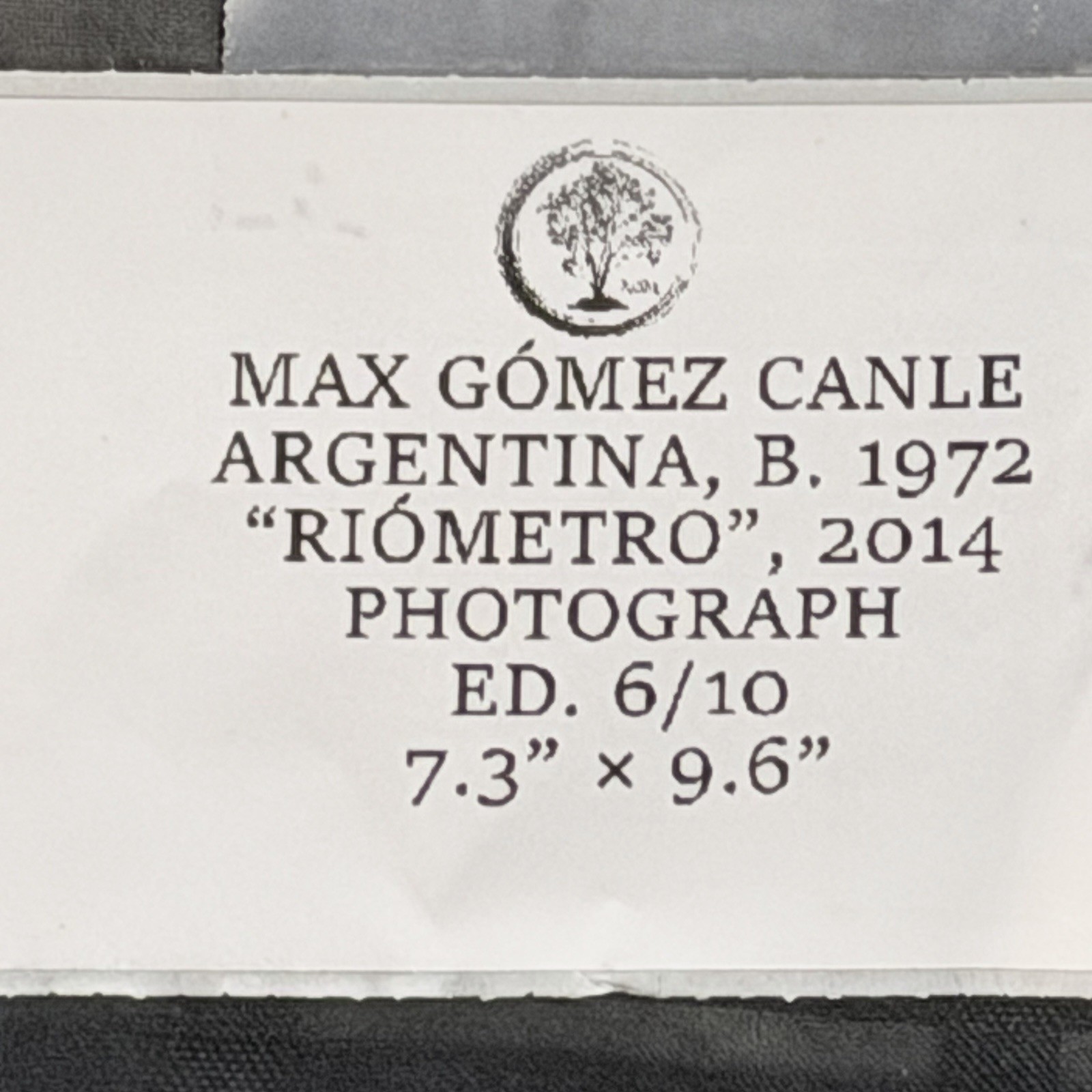 Max Gomez Canle “Riómetro” 2014 Photo Ed 6/10 Ruth Benzacar Gallery Framed