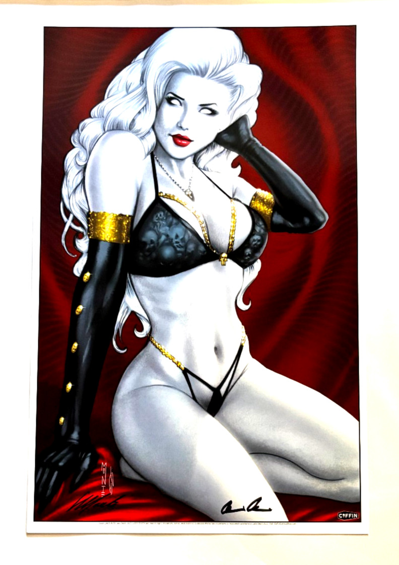 LADY DEATH EXCLUSIVE COFFIN SIGNED LIMITED EDITION ART PRINT COA NM+
