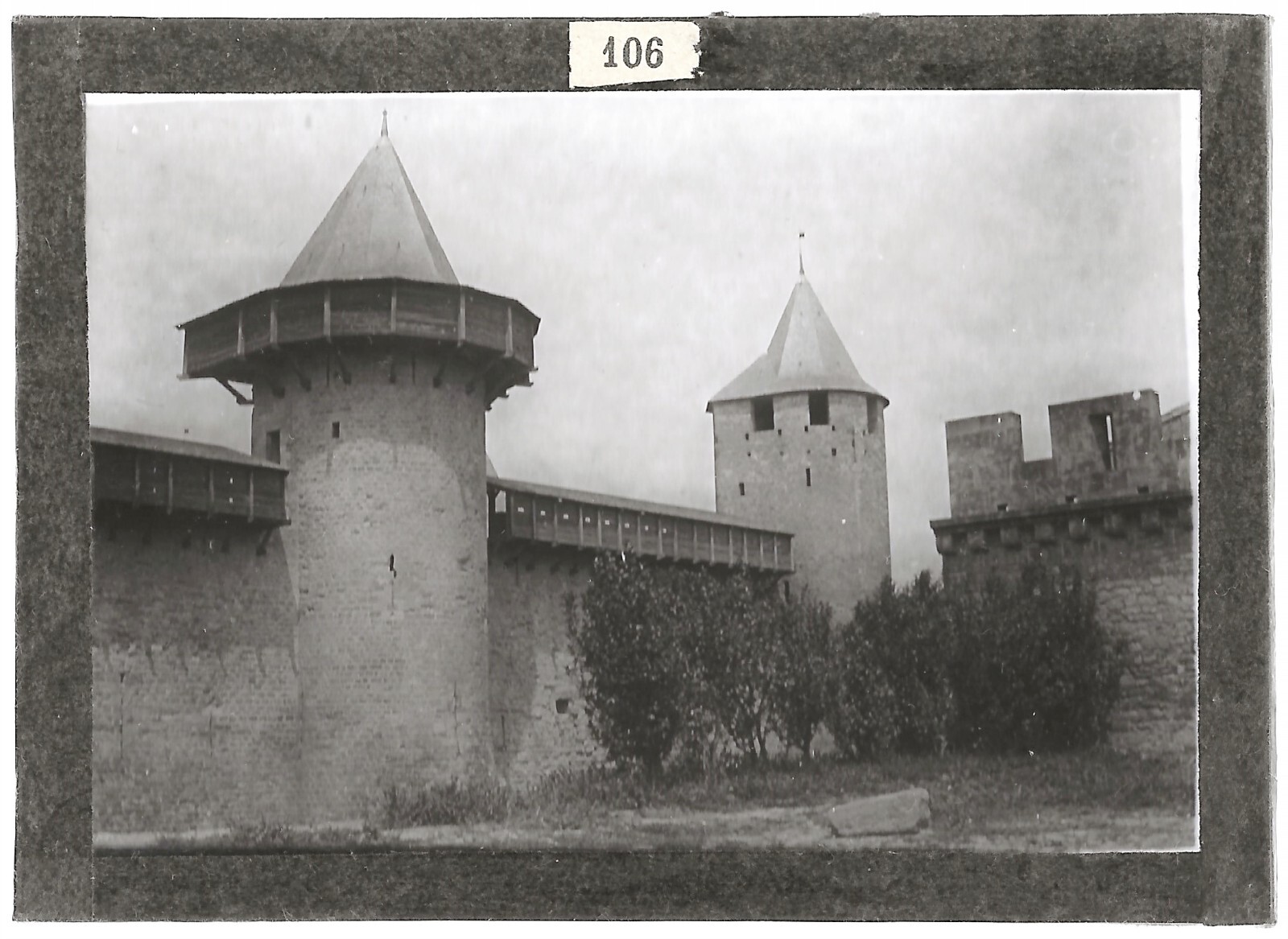 Old Black And White Glass Photo Plate 6X9 Cm Aude Carcassonne